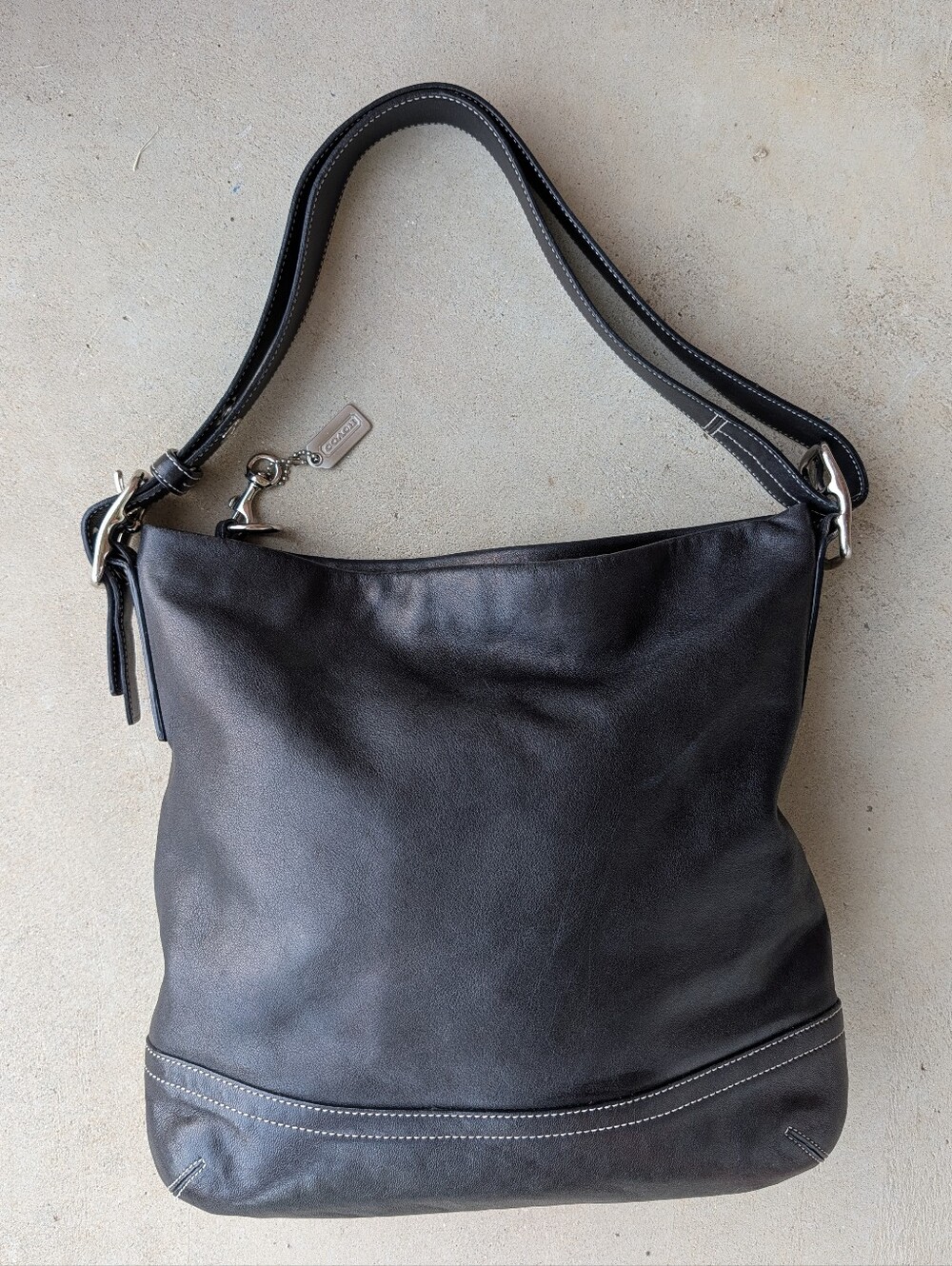 🖤 Vintage Y2K Coach #1414 Black Leather Hobo Adjustable Crossbody Shoulder Bag